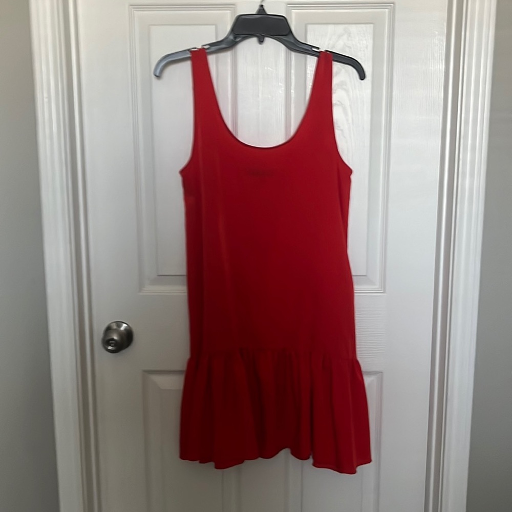 A Mango basics dress, lightweight red/orange material and US size 4